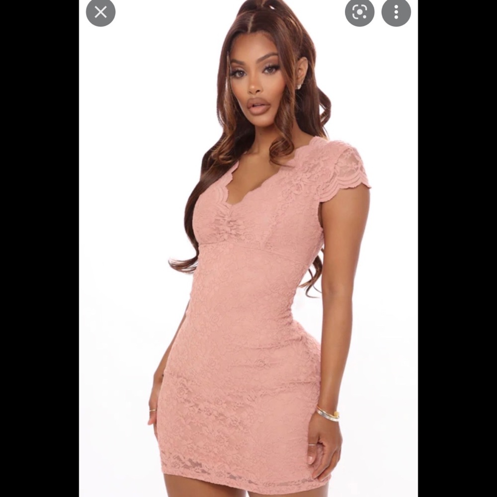 Pink Lace Midi Dress
